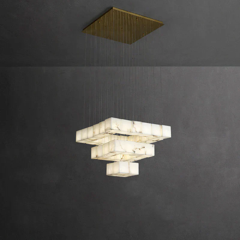 Alabaster Cubic Linear Chandelier - Image 9