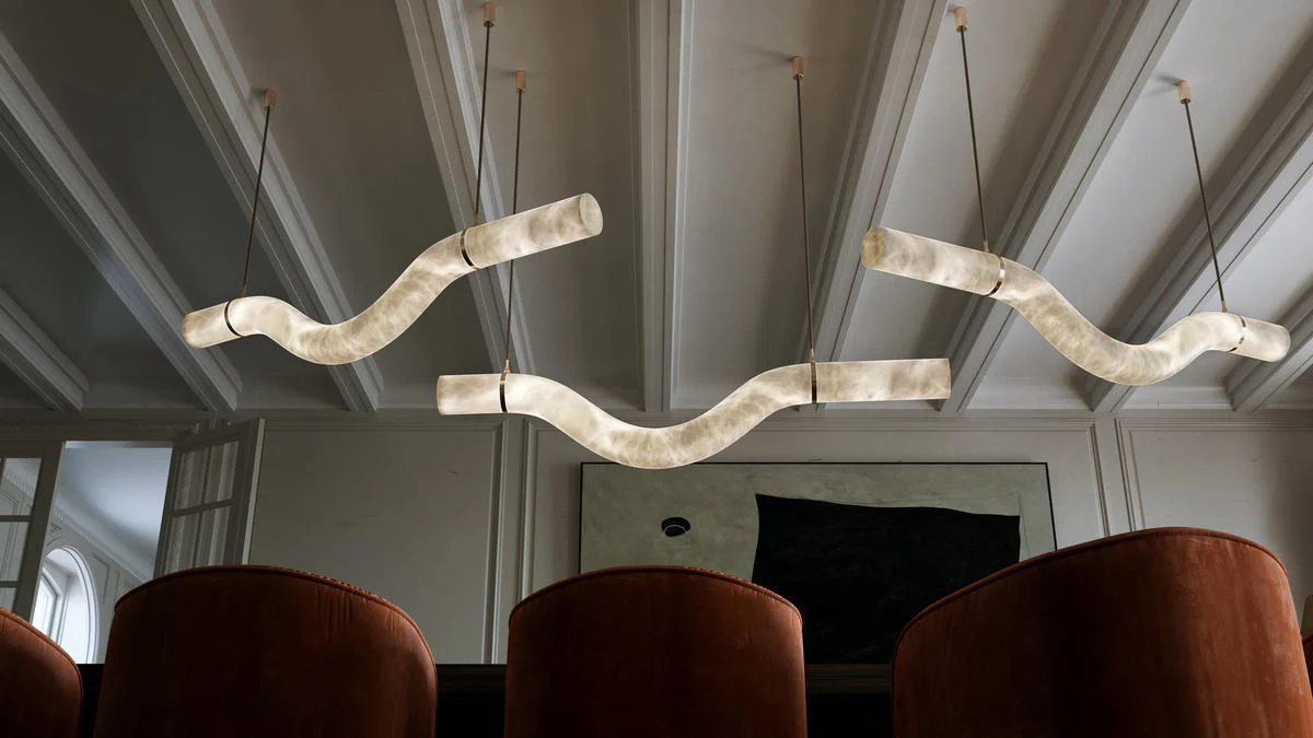 Alabaster Curved Chandelier - Image 2