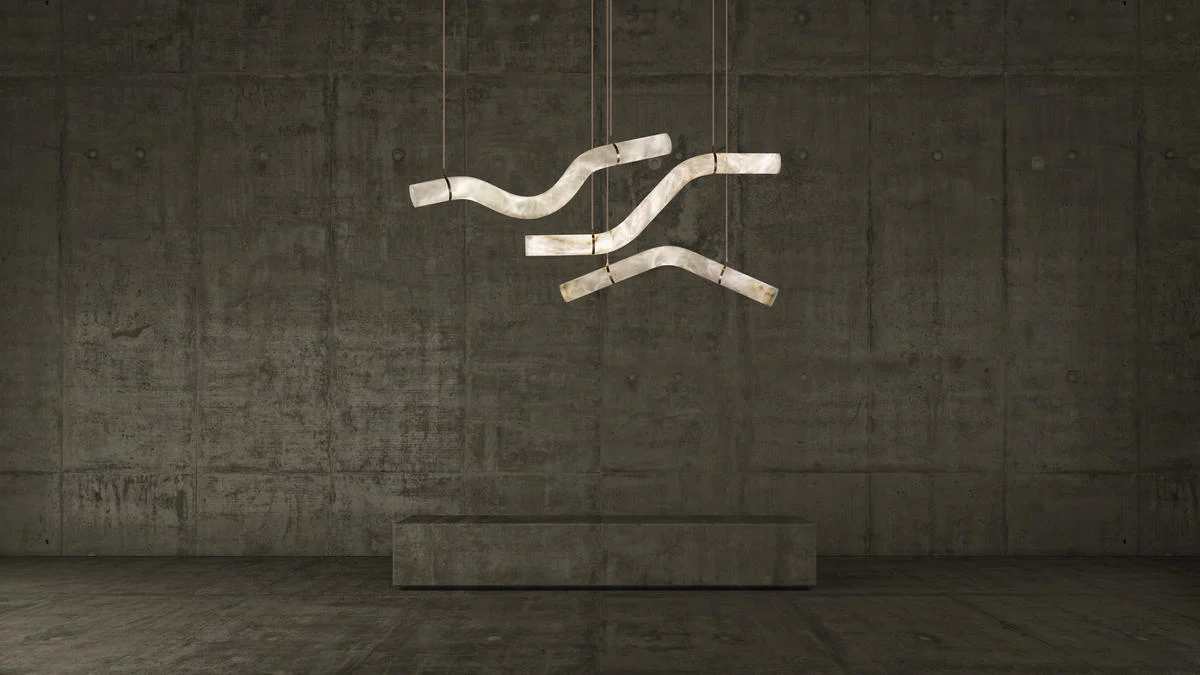 Alabaster Curved Chandelier - Image 7