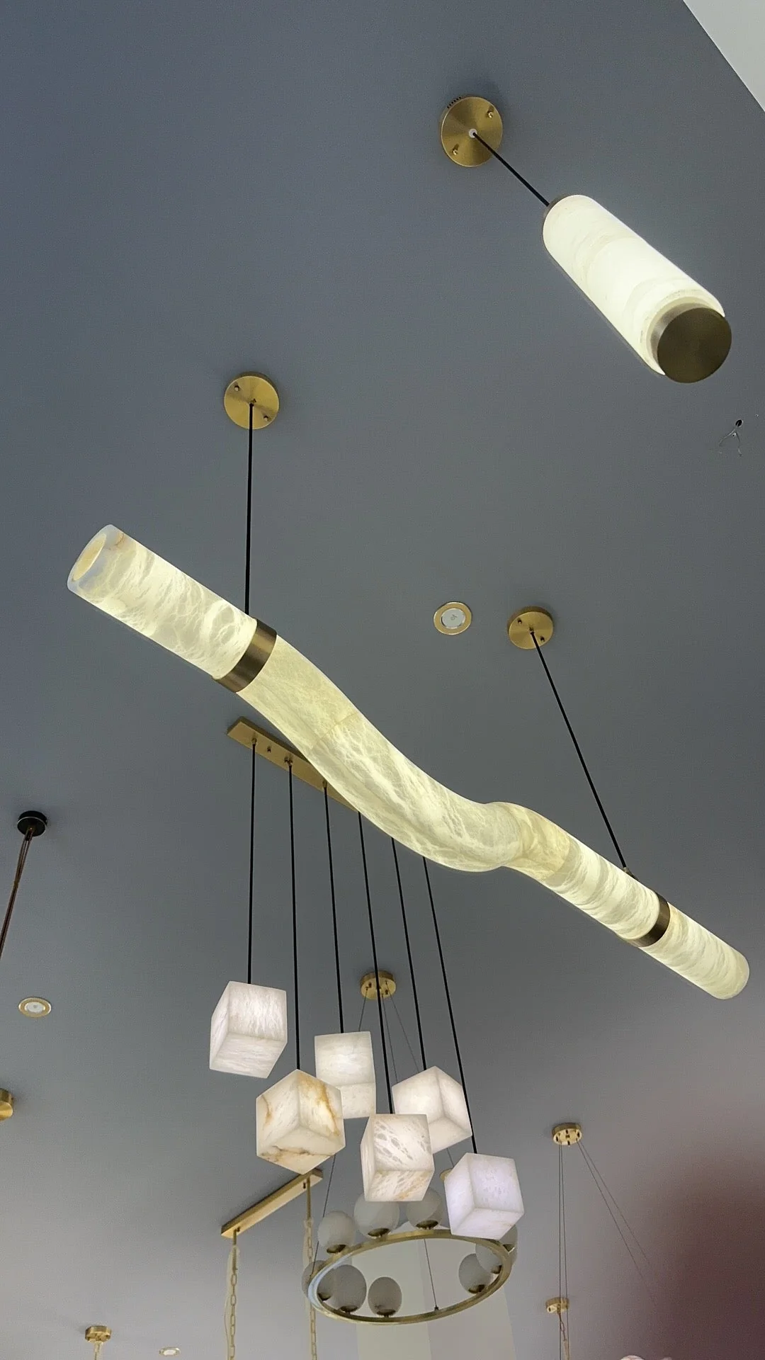 Alabaster Curved Chandelier - Image 9