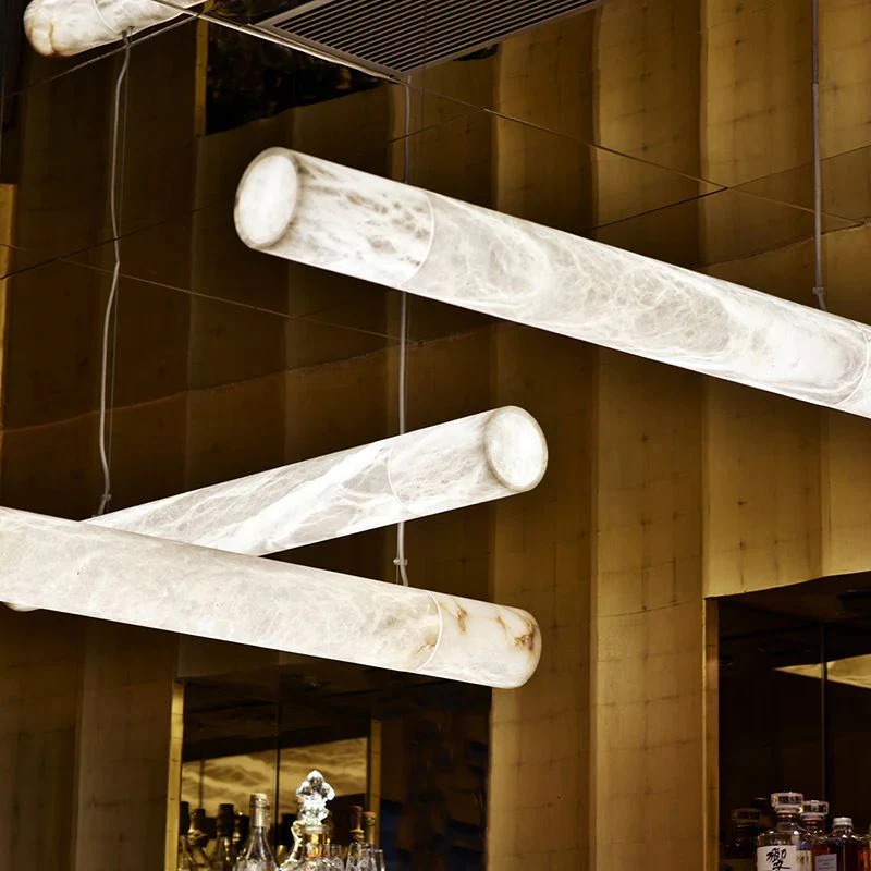 Alabaster Cylindrical Chandelier - Image 2
