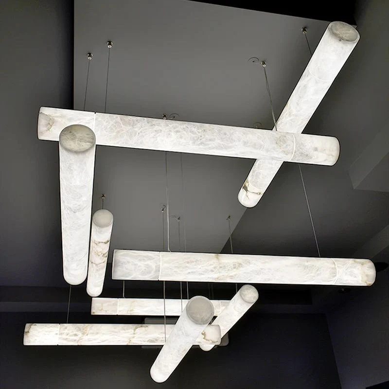 Alabaster Cylindrical Chandelier - Image 4