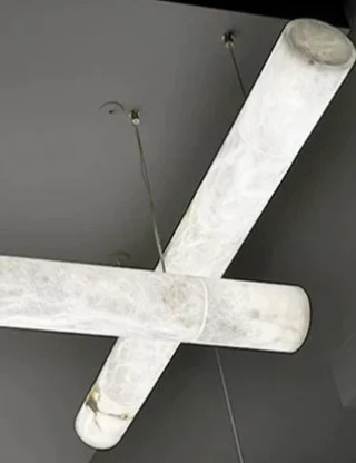 Alabaster Cylindrical Chandelier - Image 5