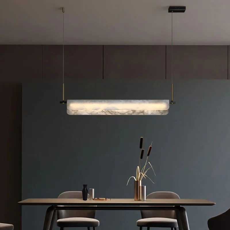 Alabaster Dining Linear Chandelier 39" - Image 3