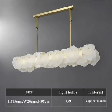 Alabaster Flakes Linear Chandelier -Rod - Image 7