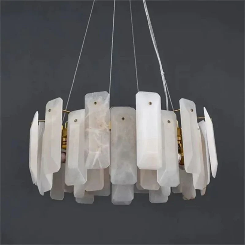 Alabaster Flakes Round Chandelier - Image 2