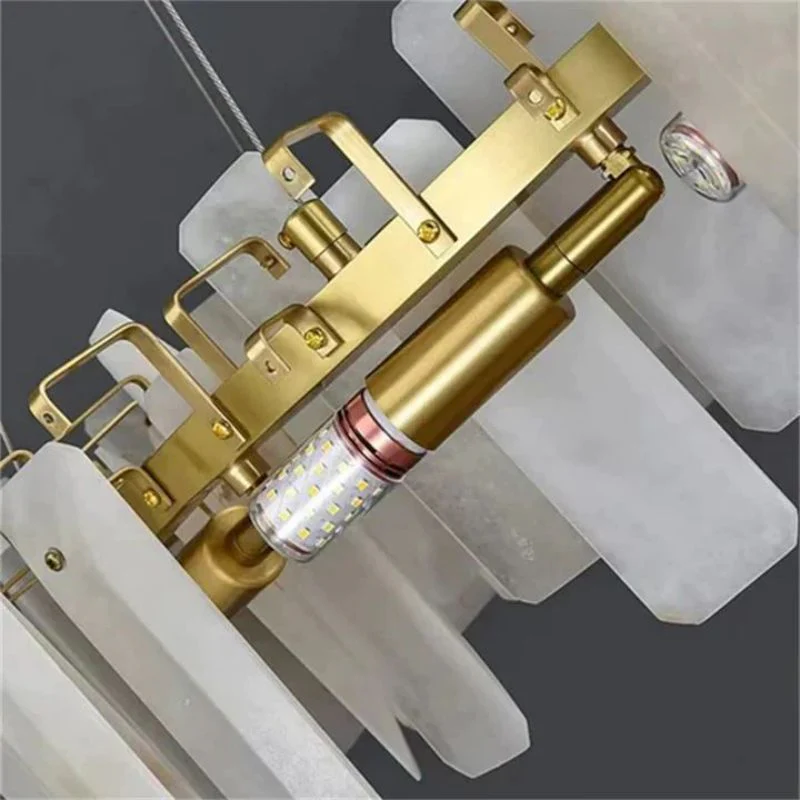 Alabaster Flakes Round Chandelier - Image 4