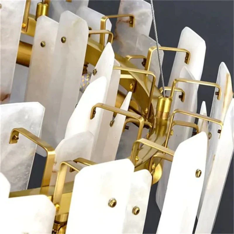 Alabaster Flakes Round Chandelier - Image 5