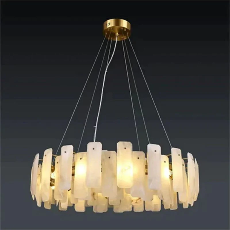 Alabaster Flakes Round Chandelier - Image 6