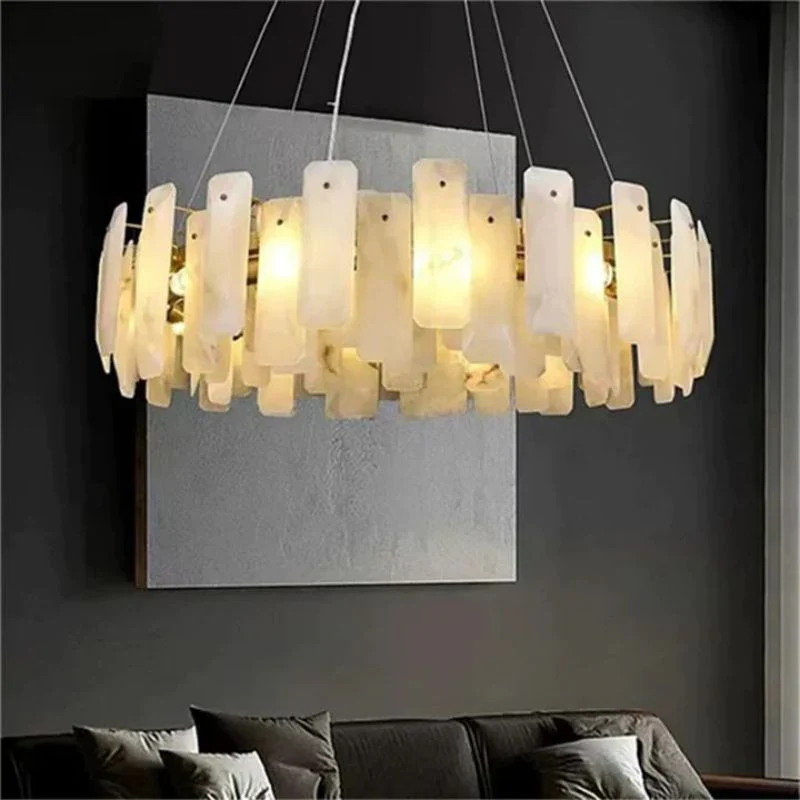 Alabaster Flakes Round Chandelier - Image 7