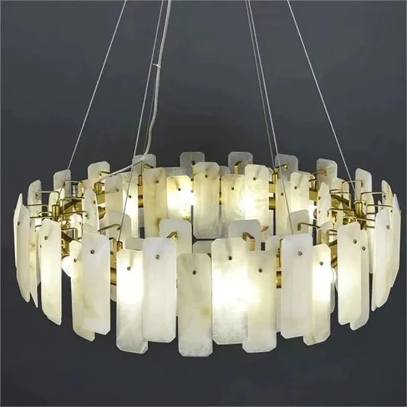 Alabaster Flakes Round Chandelier - Image 8