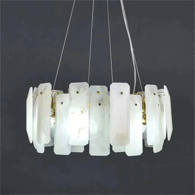 Alabaster Flakes Round Chandelier - Image 9