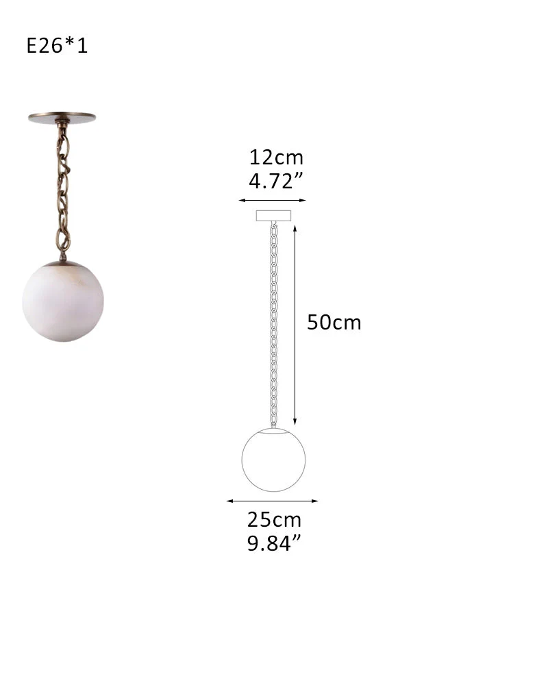 Alabaster Globe Swag Pendants Indoor Lighting with Brass/Black Chain in adjustable - Image 27