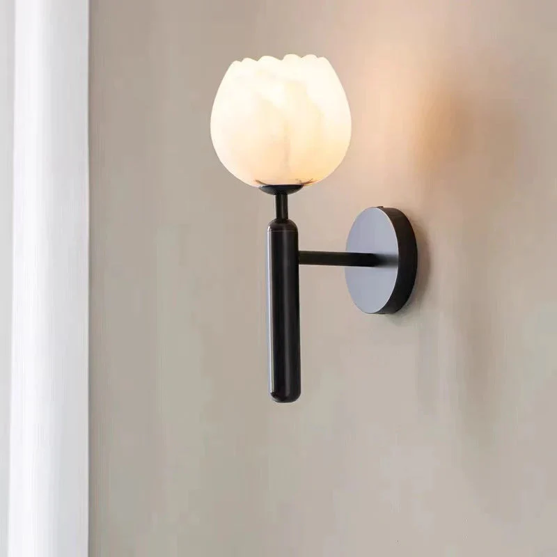 Alabaster Globe Wall Sconce For Bedroom - Image 4