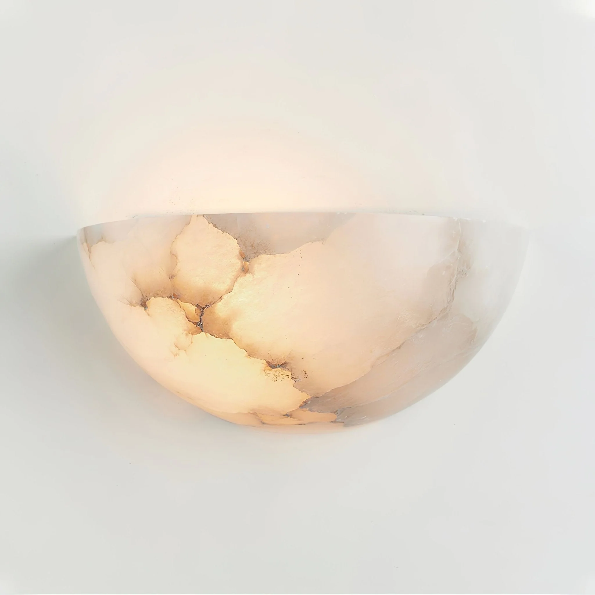 Alabaster Half-Moon Wall Sconce - Image 2