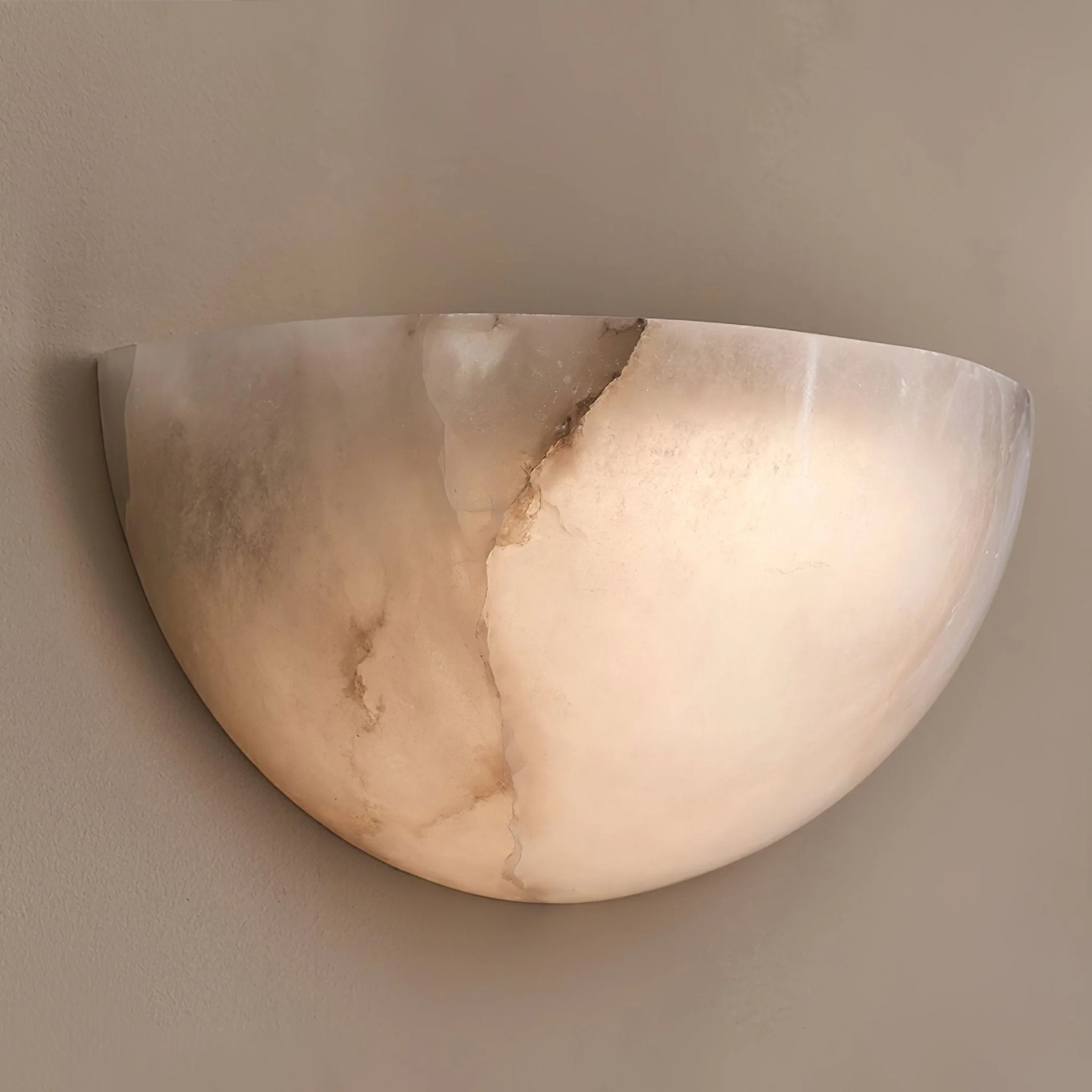 Alabaster Half-Moon Wall Sconce - Image 4