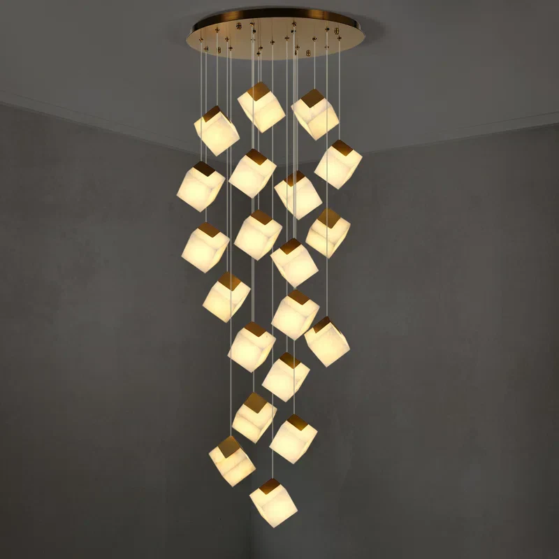 Emerson Alabaster-Box Round Chandelier 20" 24" - Image 7
