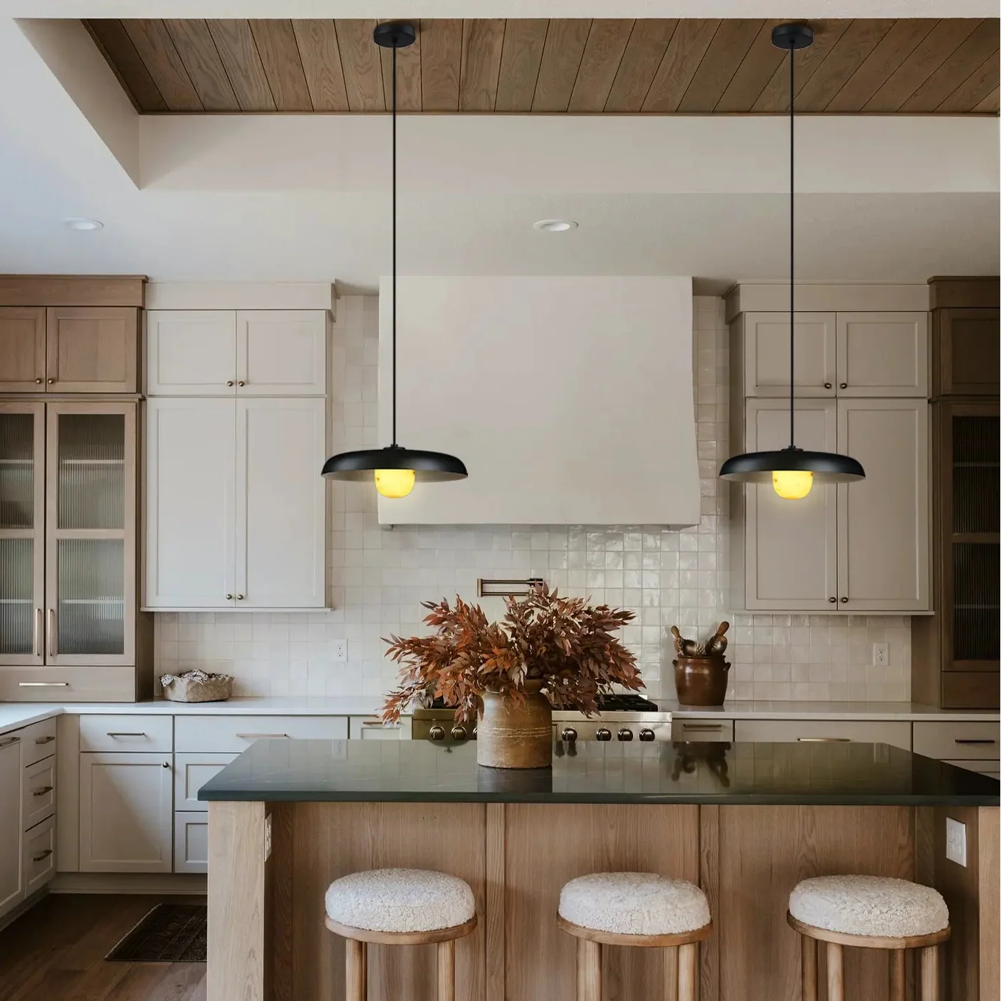 Alabaster Industrial Pendant Lights Kitchen Island - Image 3