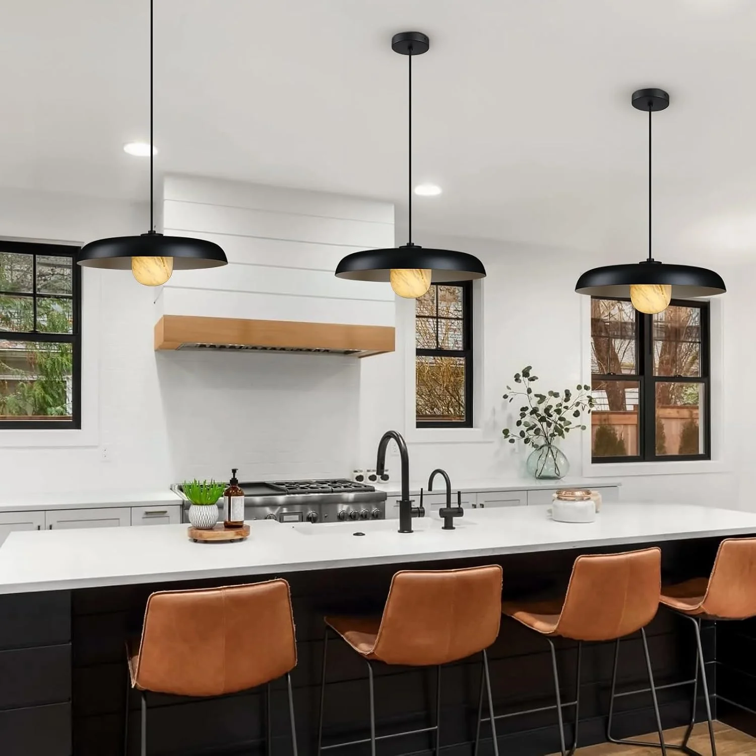 Alabaster Industrial Pendant Lights Kitchen Island - Image 9