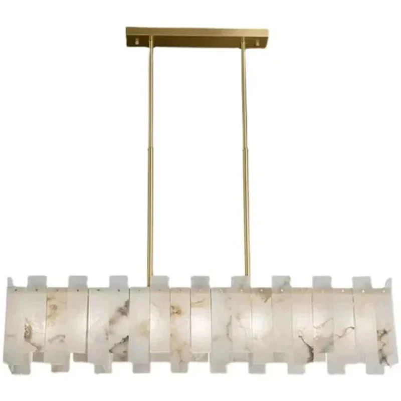 Alabaster Linear Dentate Chandelier 39" - Image 5