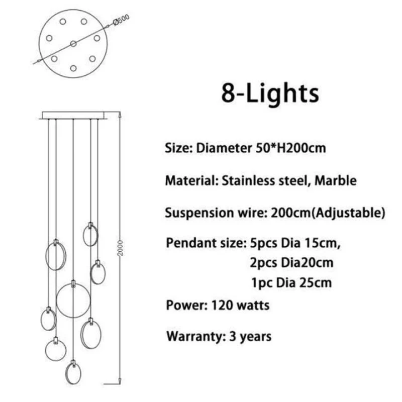Alabaster Long Staircase Chandelier 5 styles - Image 23