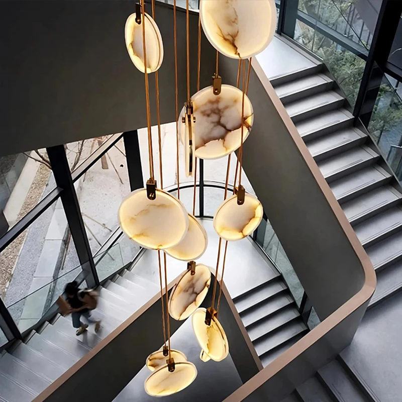 Alabaster Long Staircase Chandelier 5 styles - Image 3