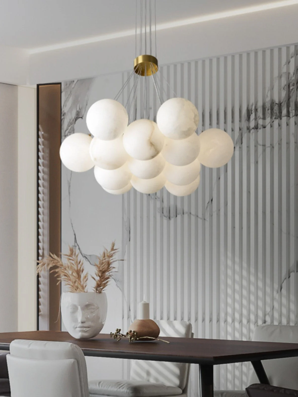 Alabaster Lunar Cluster Chandelier - Image 11