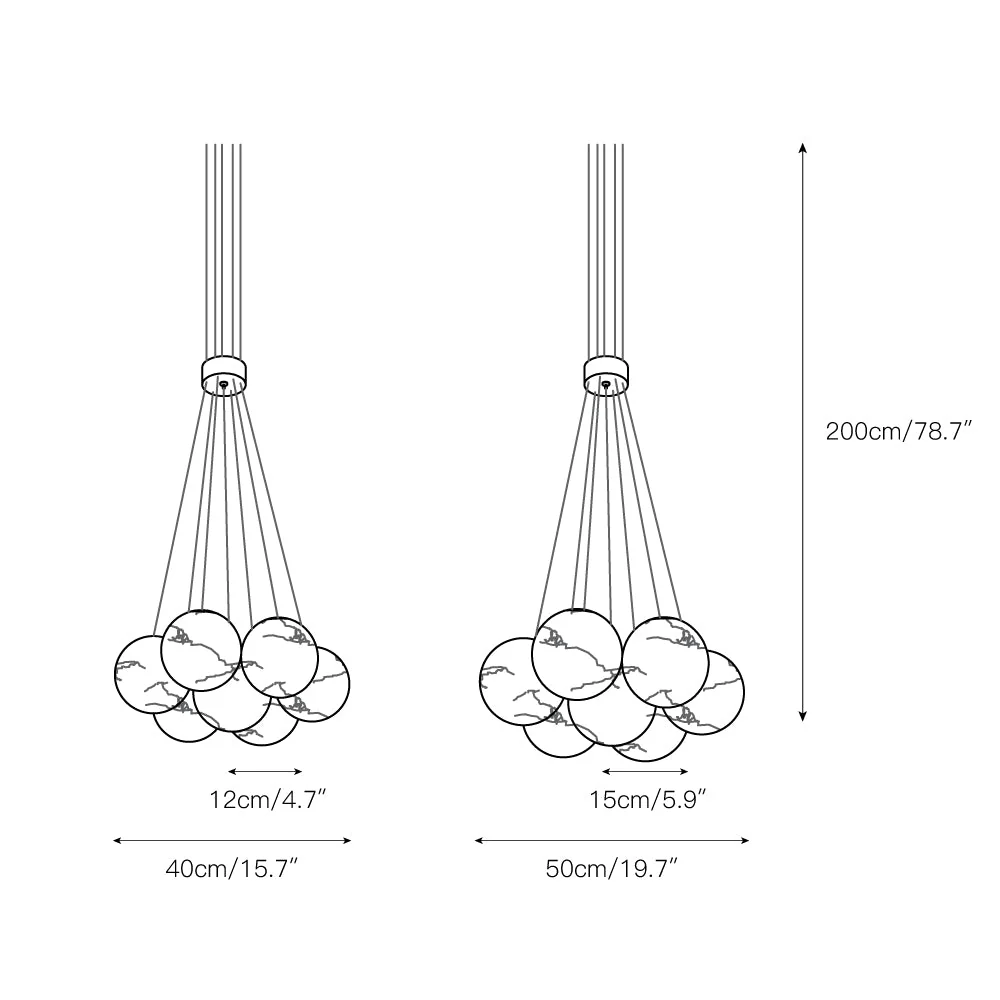 Alabaster Lunar Cluster Chandelier - Image 13