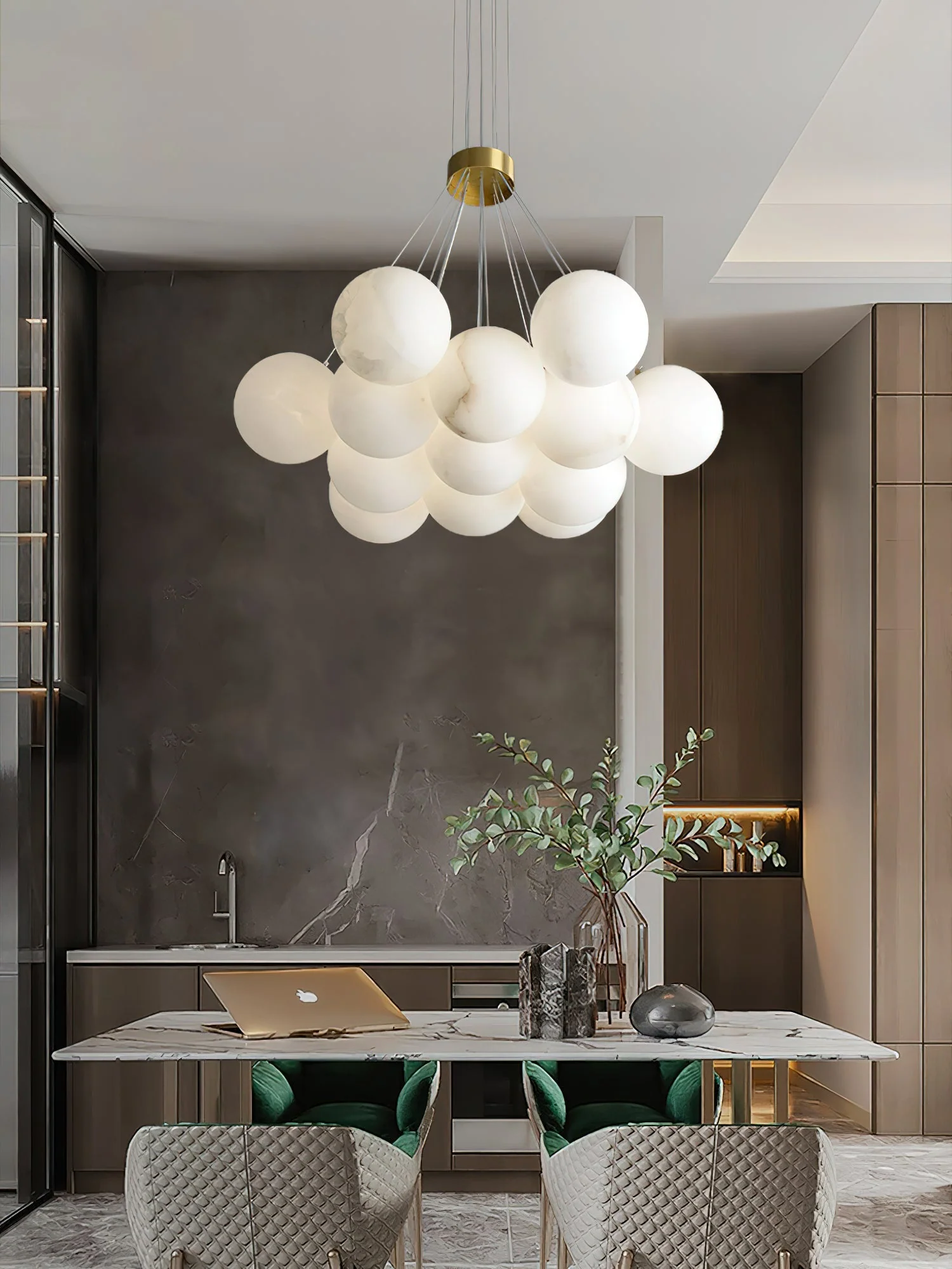 Alabaster Lunar Cluster Chandelier - Image 15
