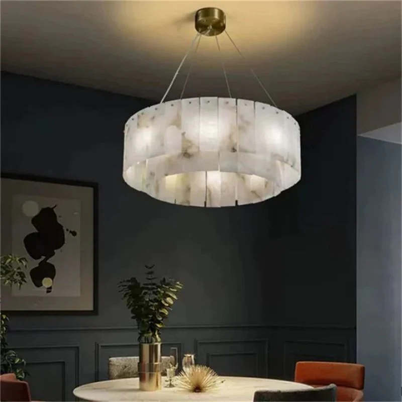 Alabaster Modern Round Chandelier 7 sizes - Image 2