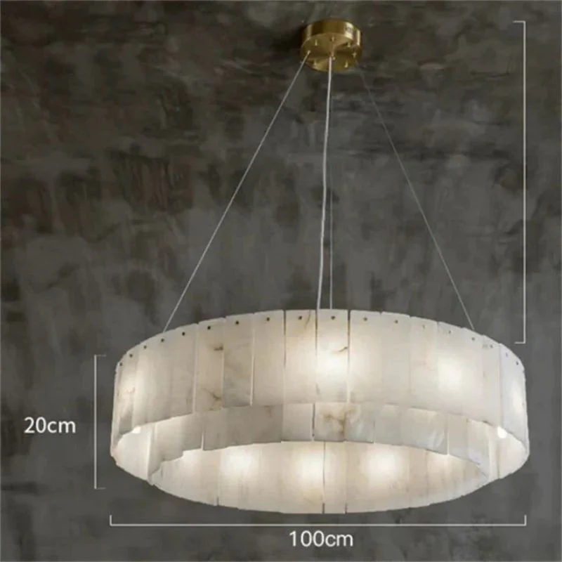 Alabaster Modern Round Chandelier 7 sizes - Image 8