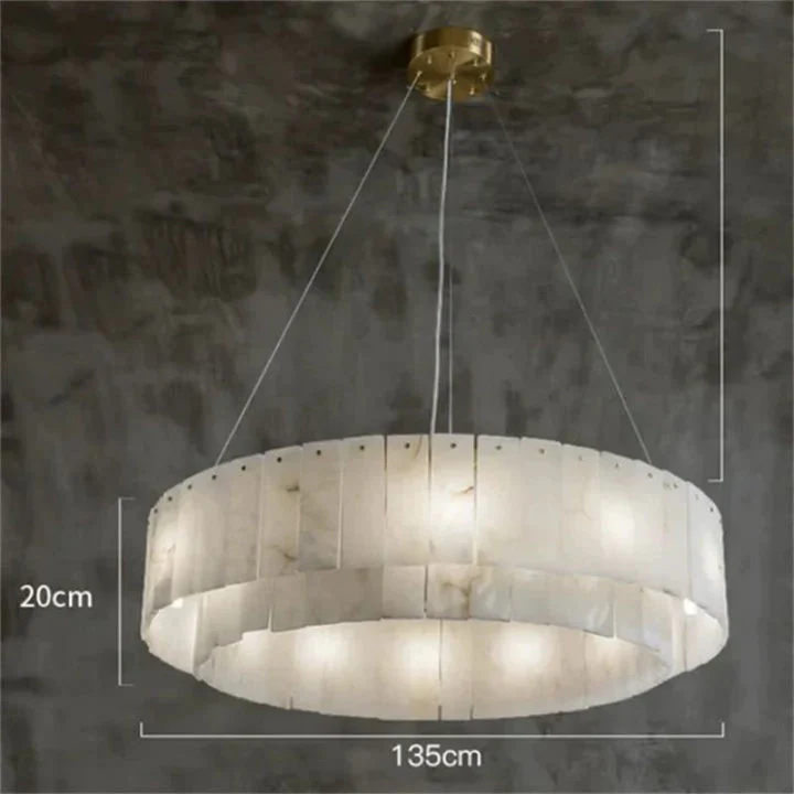 Alabaster Modern Round Chandelier 7 sizes - Image 9