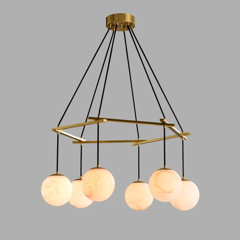 Alabaster Modern Structural Ball Chandelier - Image 3