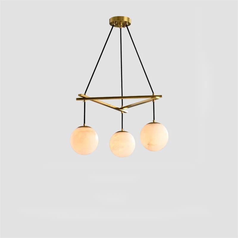 Alabaster Modern Structural Ball Chandelier - Image 4