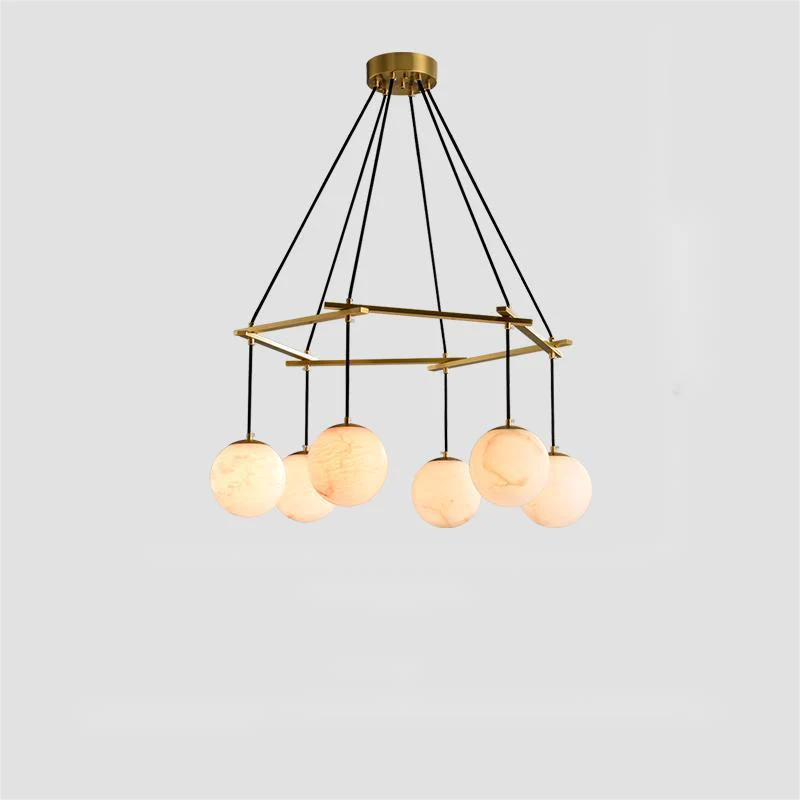 Alabaster Modern Structural Ball Chandelier - Image 5