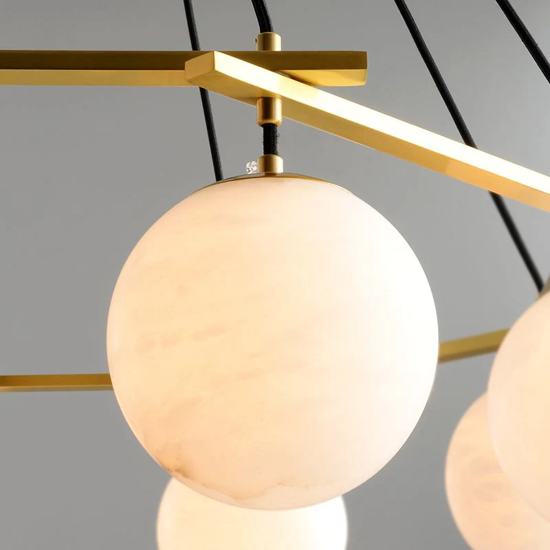 Alabaster Modern Structural Ball Chandelier - Image 7