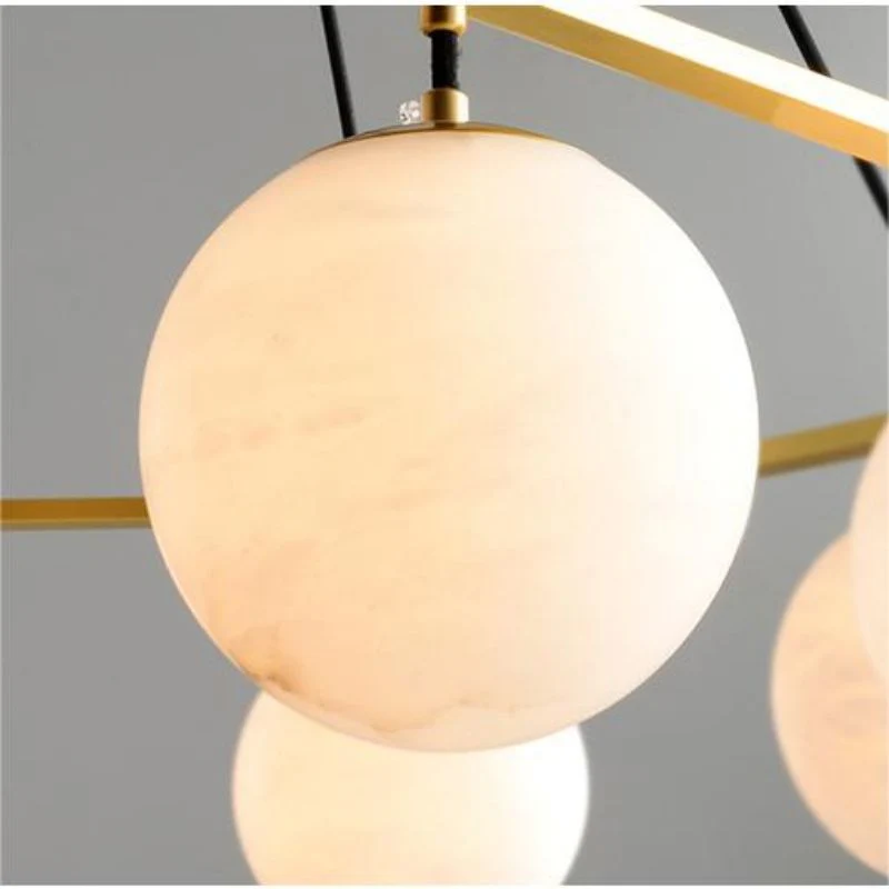 Alabaster Modern Structural Ball Chandelier - Image 8