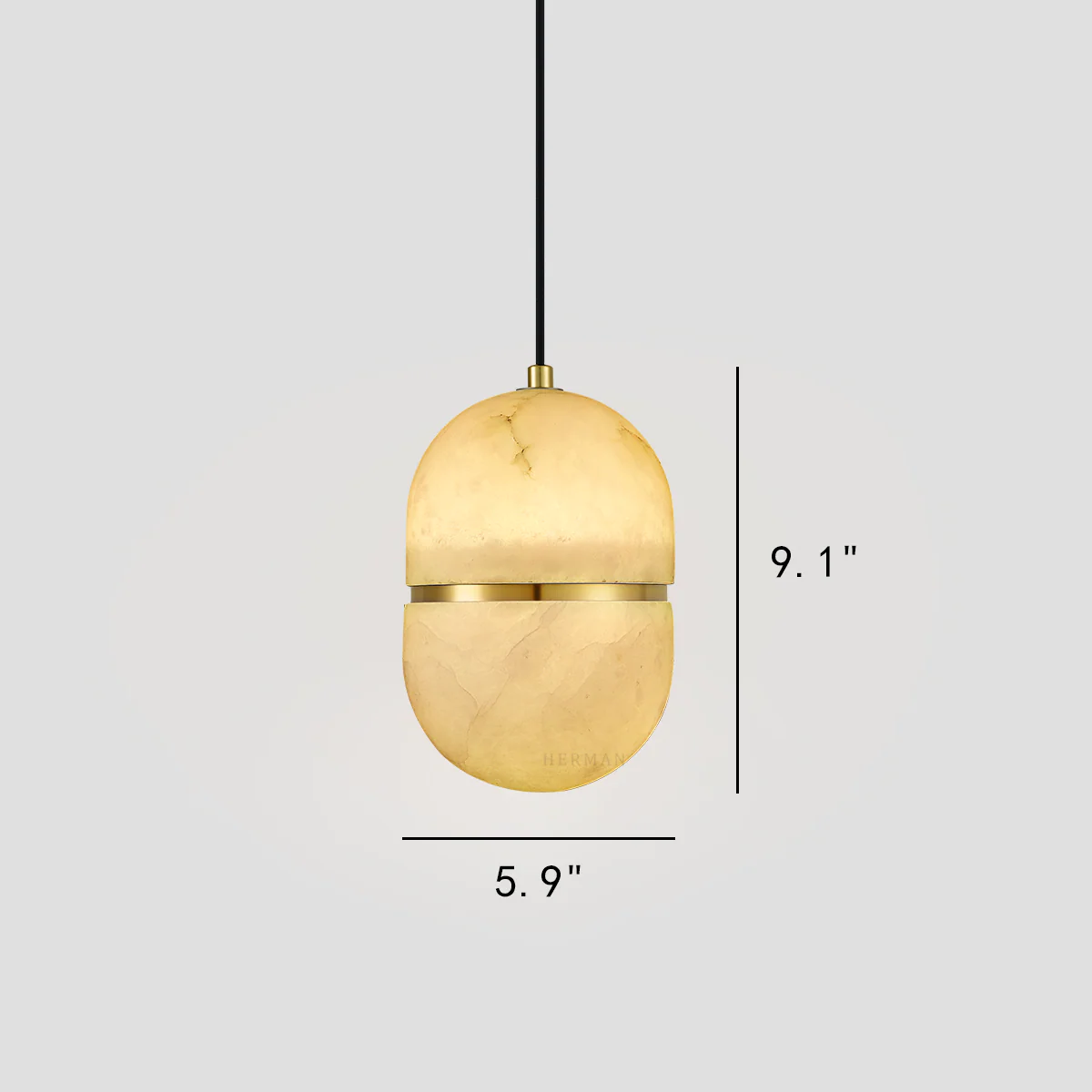 Alabaster Oval Pendant 5.9" D 7.1" D - Image 14
