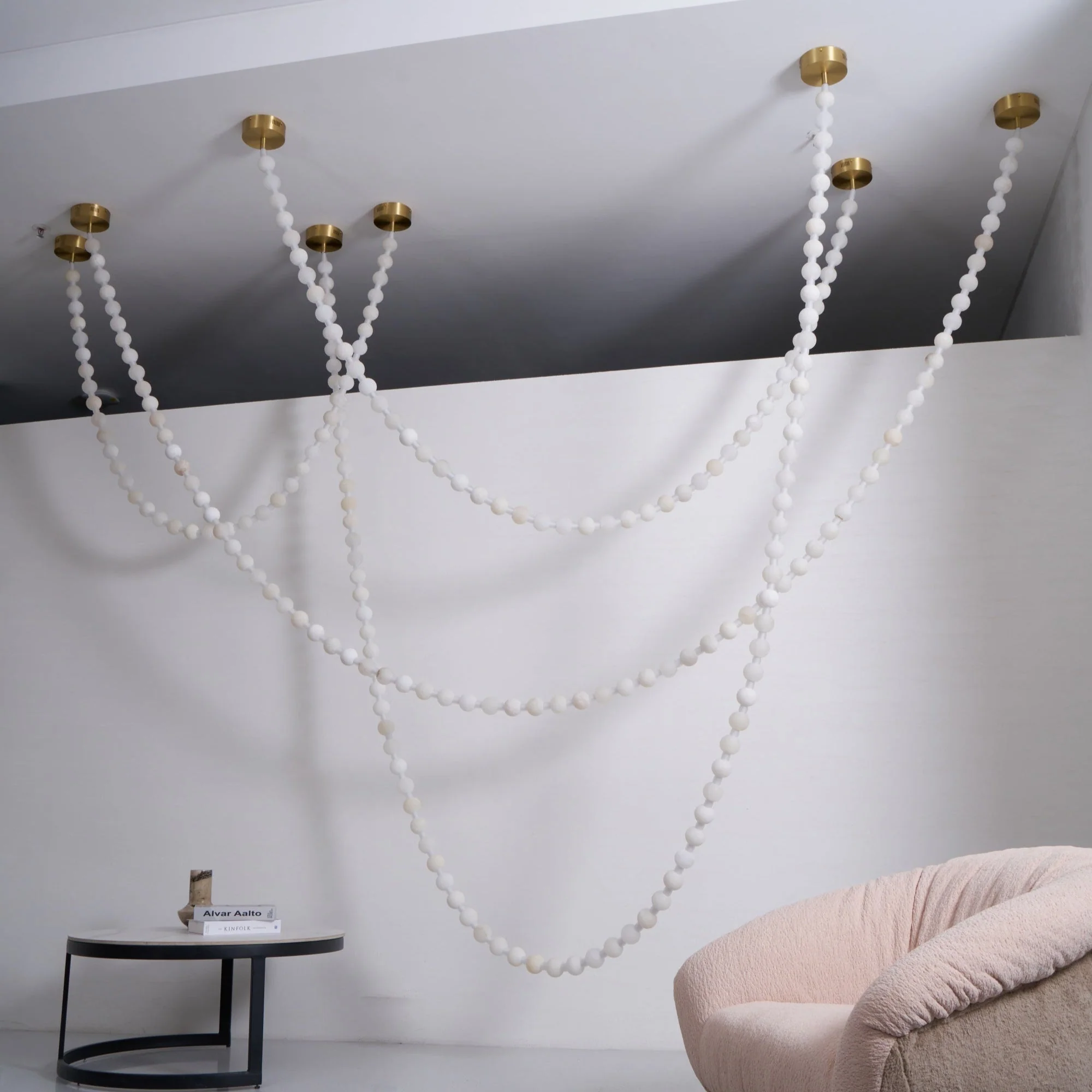 Alabaster Pearl Necklace Chandelier - Image 15