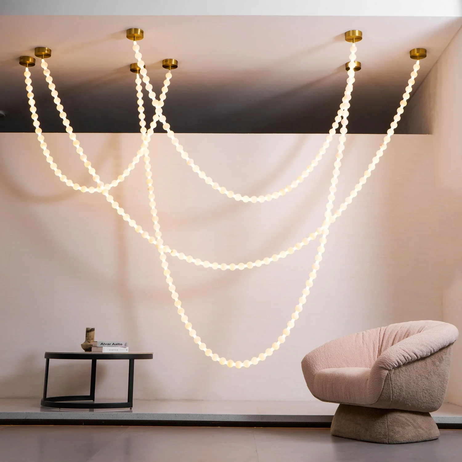 Alabaster Pearl Necklace Chandelier - Image 19