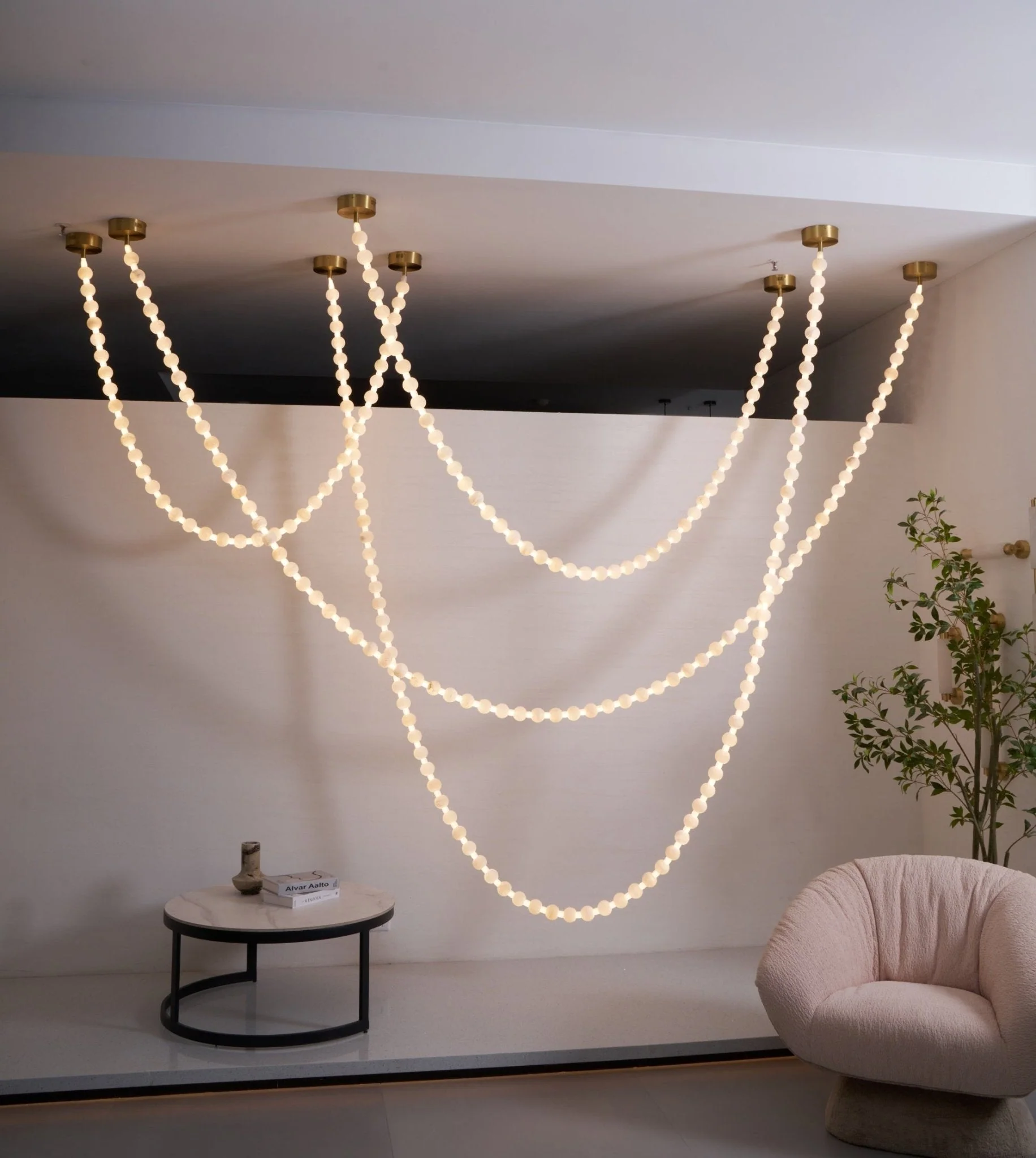 Alabaster Pearl Necklace Chandelier - Image 23