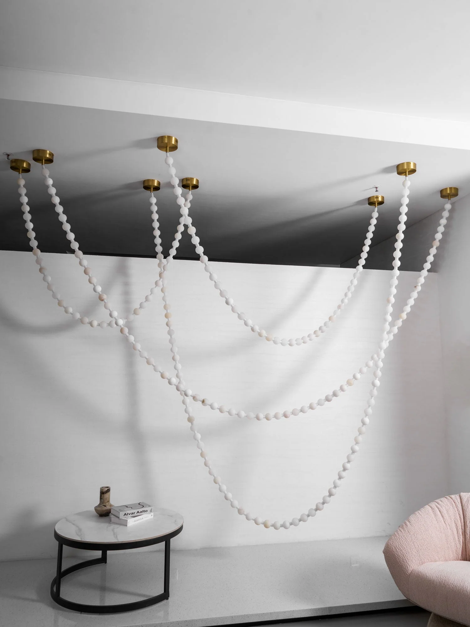 Alabaster Pearl Necklace Chandelier - Image 25