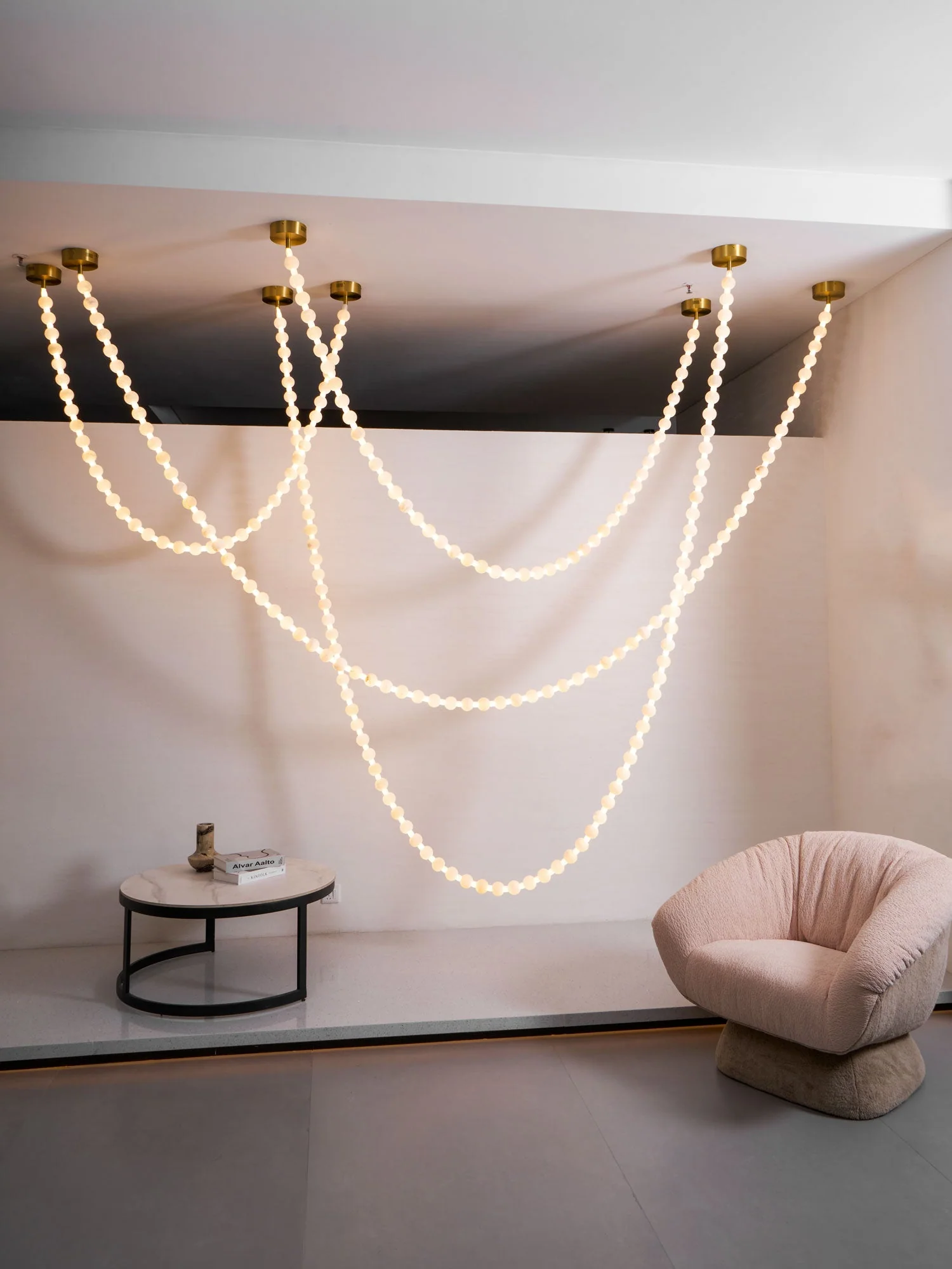 Alabaster Pearl Necklace Chandelier - Image 28