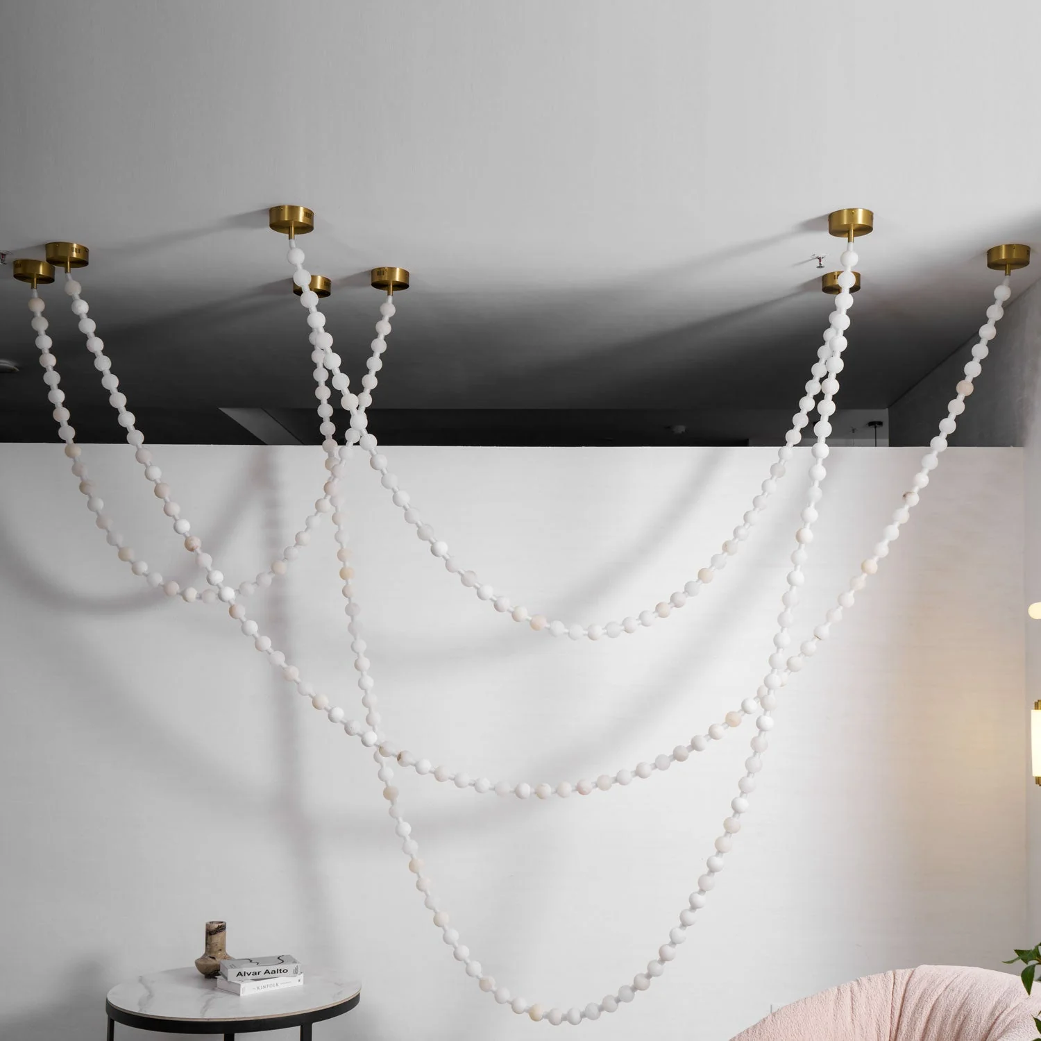 Alabaster Pearl Necklace Chandelier - Image 31
