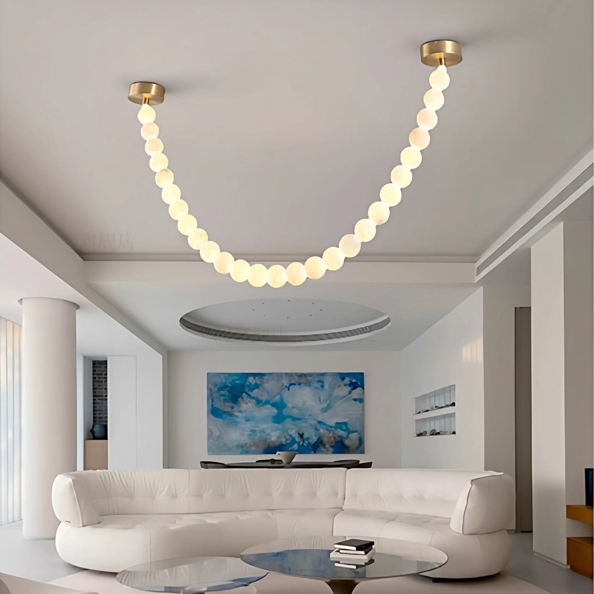 Alabaster Pearl Necklace Chandelier - Image 38