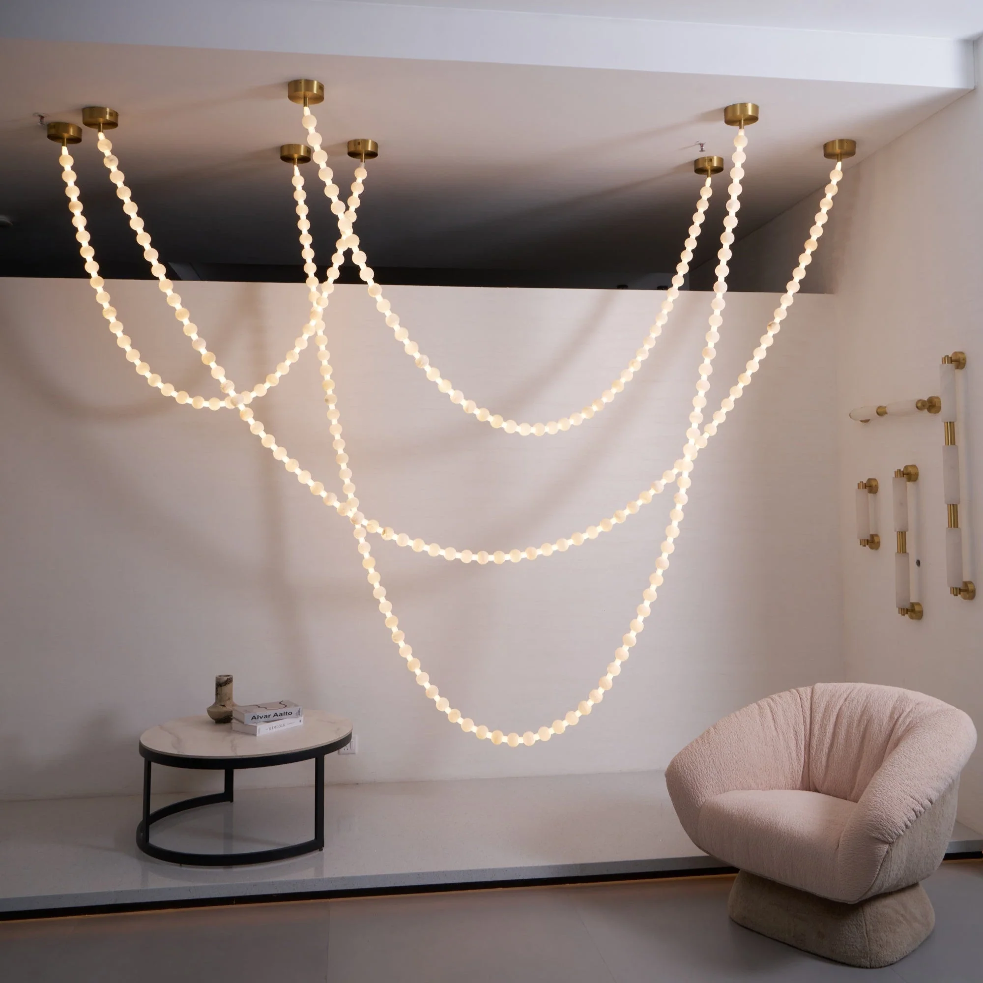 Alabaster Pearl Necklace Chandelier - Image 43