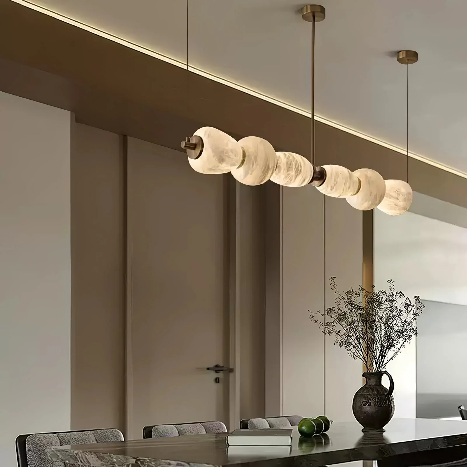 Alabaster Pebble Linear Chandelier - Image 11