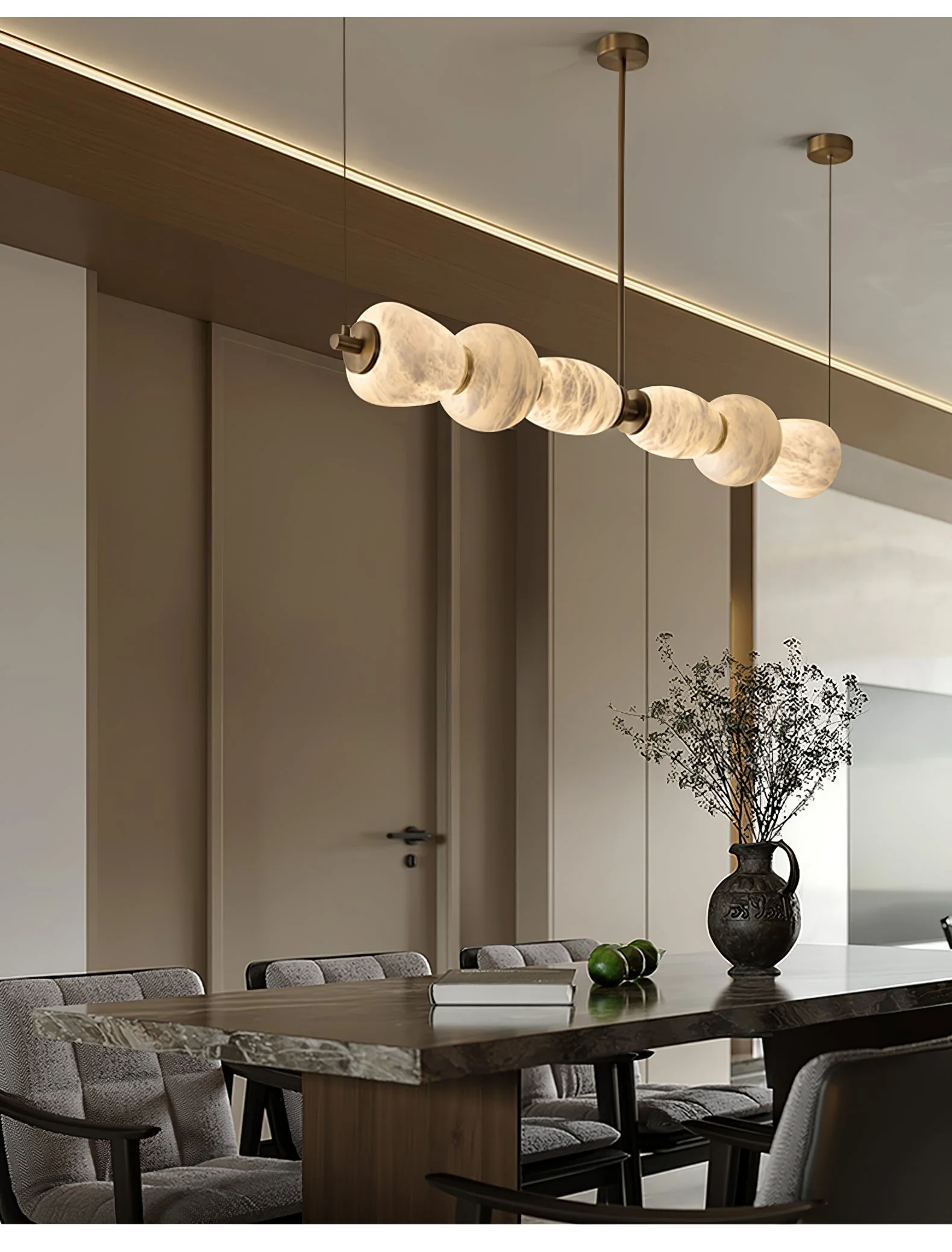 Alabaster Pebble Linear Chandelier - Image 14