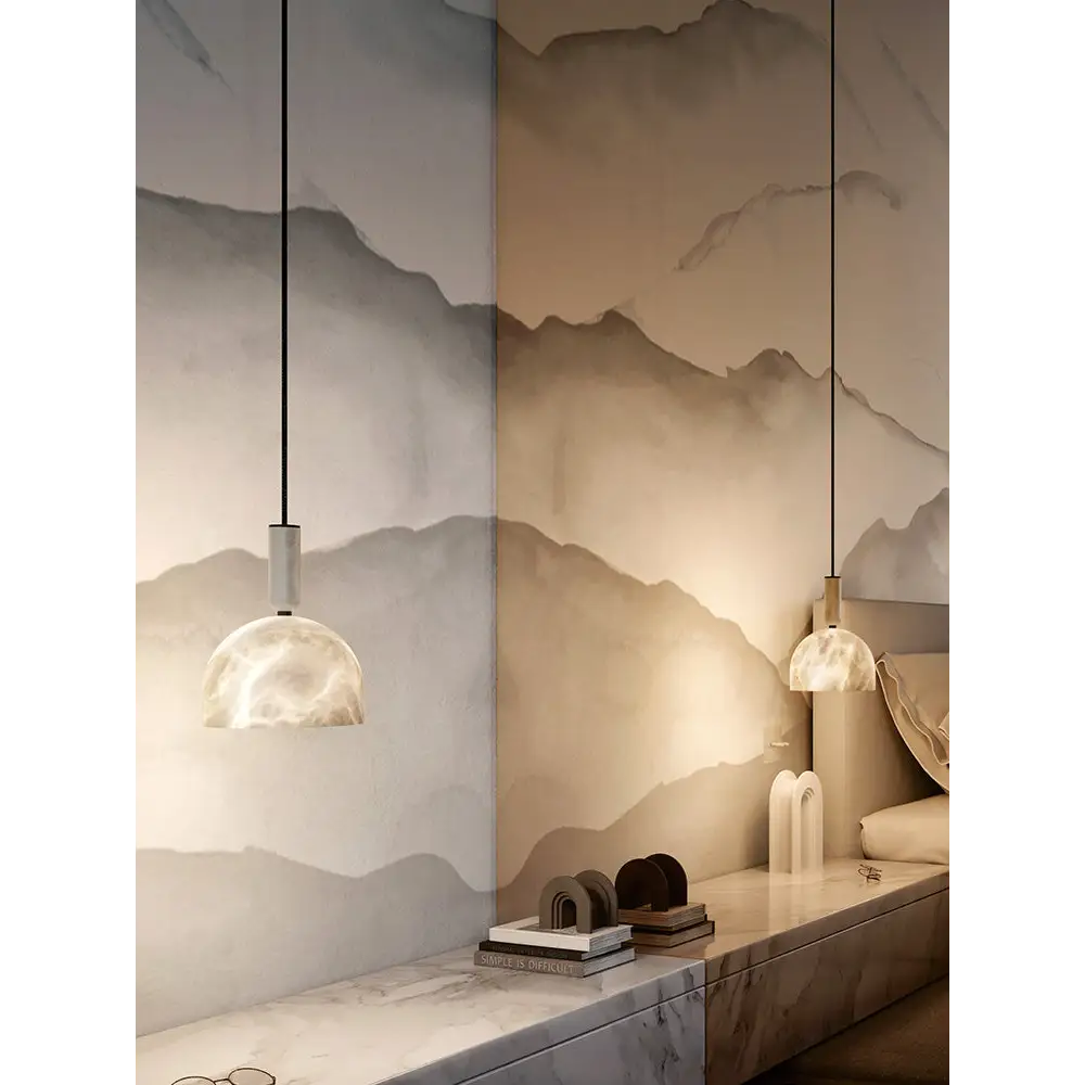 Alabaster Dome Pendant Light - Image 3
