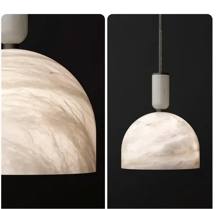 Alabaster Dome Pendant Light - Image 4